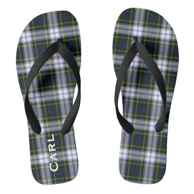 Gordon Dress Plaid Personalised Flip Flops (Footbed)