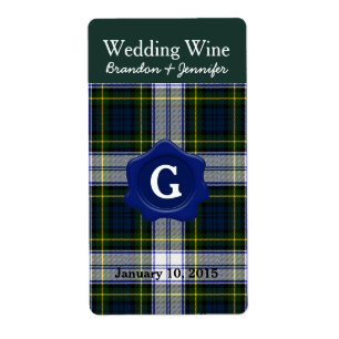 Gordon Dress Plaid Wedding Mini Wine Labels