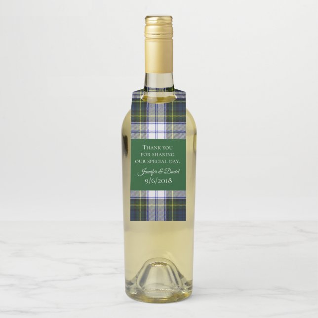 Gordon Dress Plaid Wine Bottle Favour Tag (On Bottle)