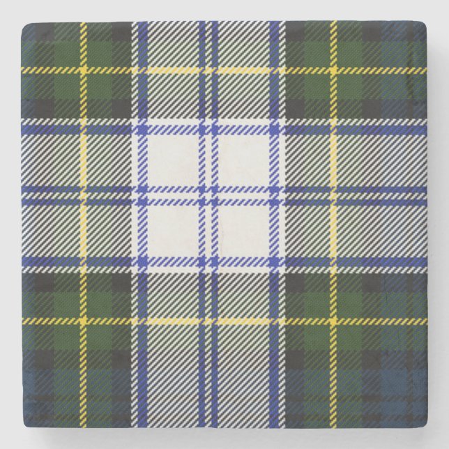 Gordon Dress Tartan Plaid Stone Coaster (Front)