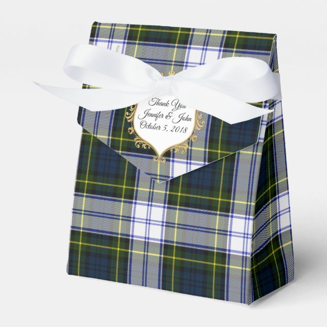 Gordon Dress Tartan Plaid Wedding Favour Gift Box (Front Side)