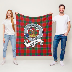 Gordon of Abergeldie Clan Badge Tartan Plaid Fleece Blanket