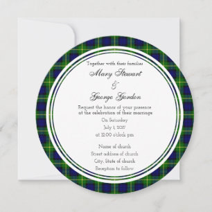 Gordon Scottish Wedding Round Invitation