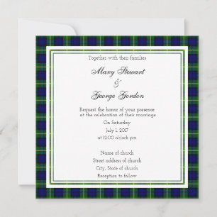 Gordon Scottish Wedding Square Invitation