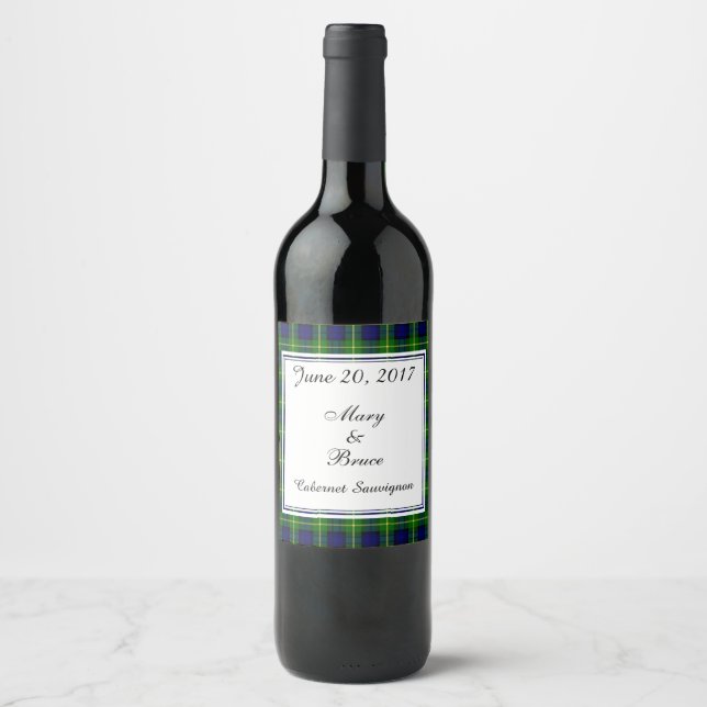 Gordon Scottish Wedding Wine Label (Front)