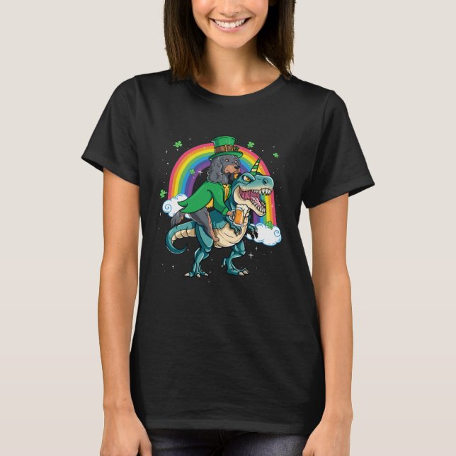 Gordon Setter Beer Dino Rex Horn Rainbow T-Shirt (Front)