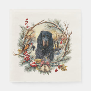 Gordon Setter Christmas Joy – Seasonal Dog Art Napkin