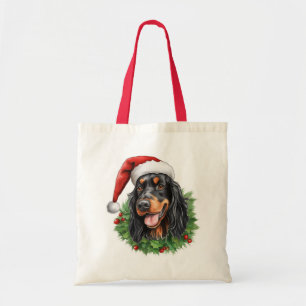 Gordon Setter Christmas Wreath Tote Bag