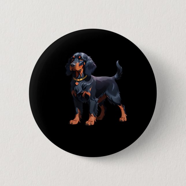 Gordon Setter Classic T-Shirt 6 Cm Round Badge (Front)