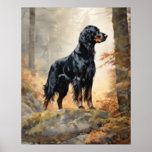 Gordon Setter Dog Art Print Poster