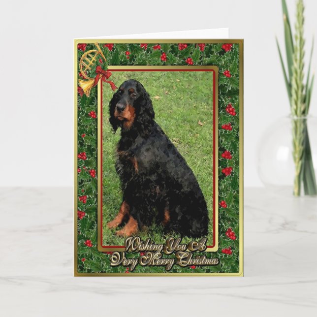 Gordon Setter Dog Blank Christmas Card (Front)