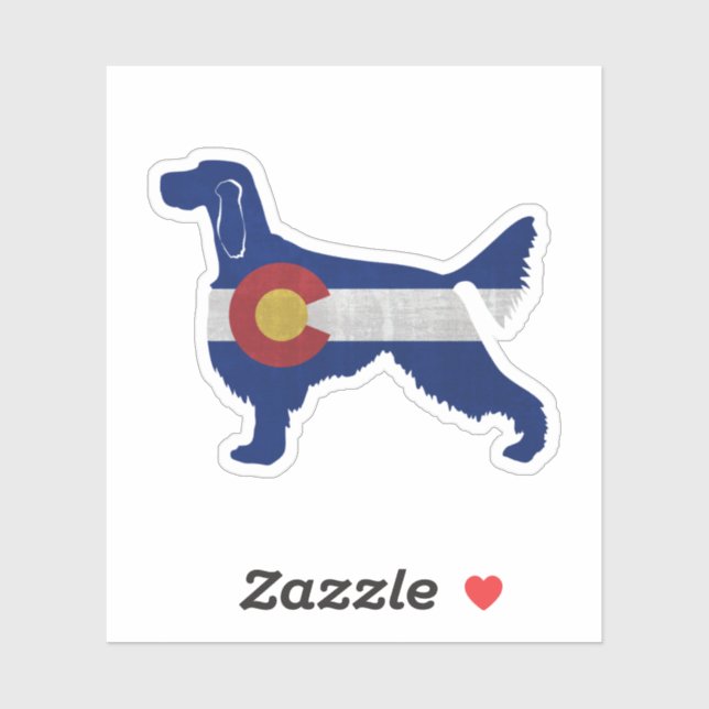Gordon Setter Dog Breed Colorado Flag Silhouette (Sheet)