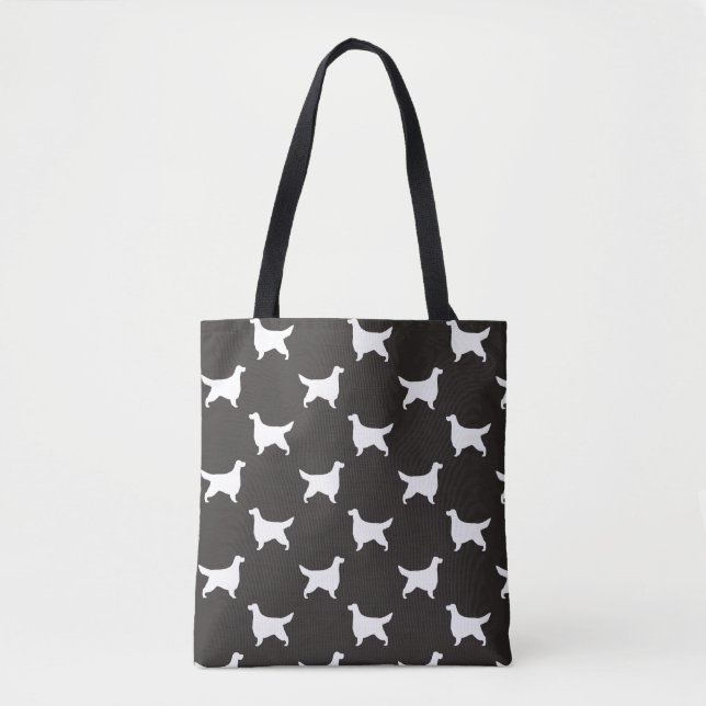 Gordon Setter Dog Breed Silhouettes Patterned Tote Bag (Front)
