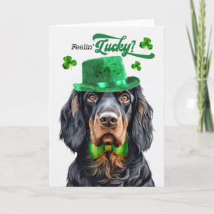 Gordon Setter Dog Feelin' Lucky St Patrick's Day Holiday Card