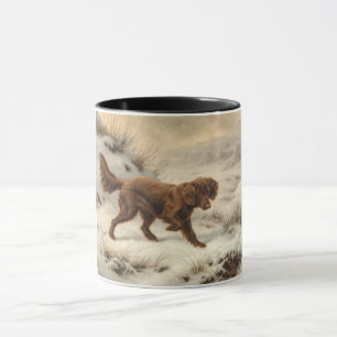 Gordon Setter Dog in a Snowy Winter Landscape Mug