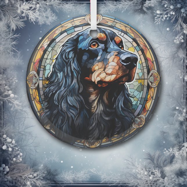 Gordon Setter Dog Mosaic Stained Glass Tree Decoration (Creator Uploaded)