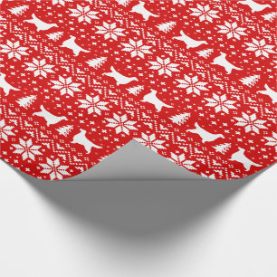 Gordon Setter Dog Silhouettes Christmas Holiday Wrapping Paper