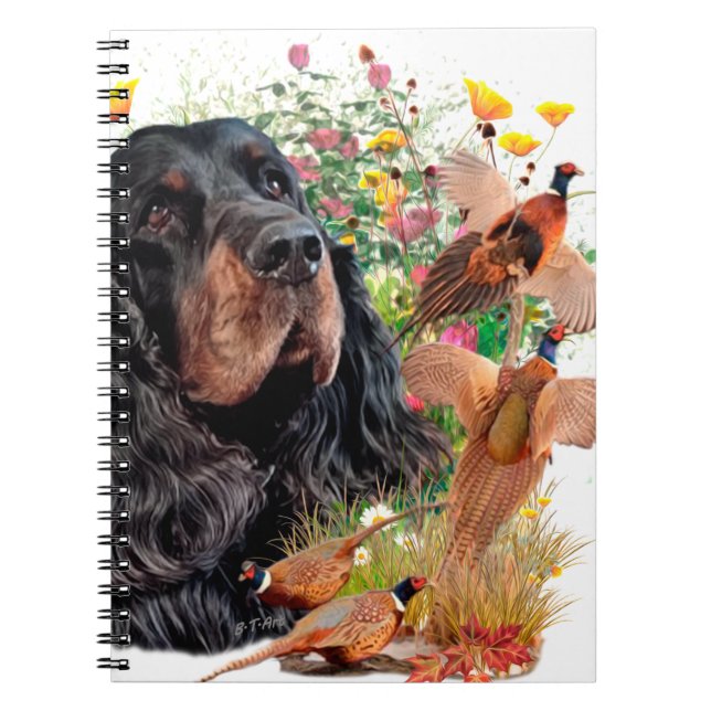 Gordon Setter , Duck hunting Tapestry Poster Throw Notebook (Front)