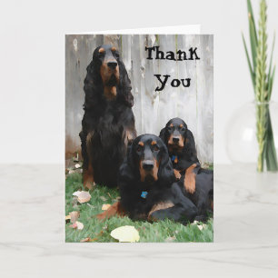 Gordon Setter Generations Painting Thank You Note Card