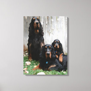 Gordon Setter Generations Wrapped Canvas Print