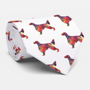 Gordon Setter Geometric Pattern Silhouette Multi Tie