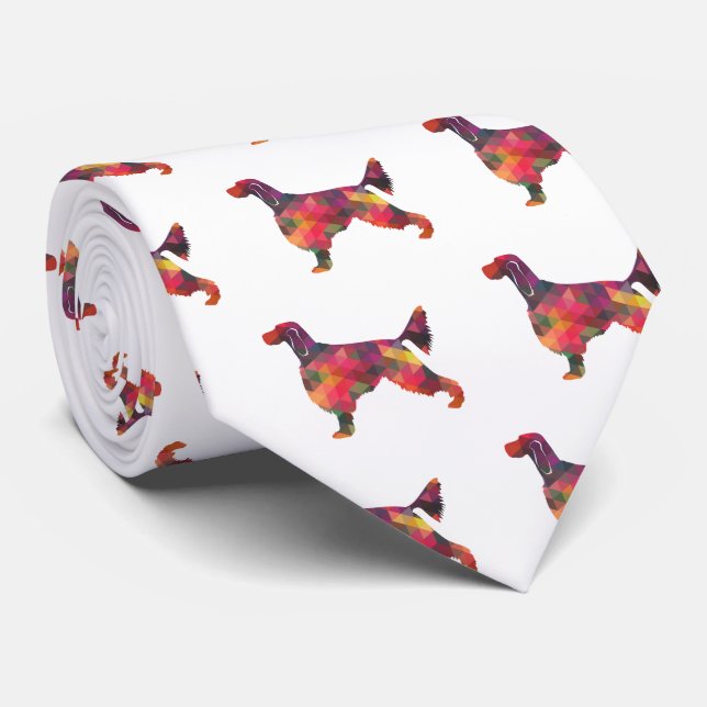 Gordon Setter Geometric Pattern Silhouette Multi Tie (Rolled)