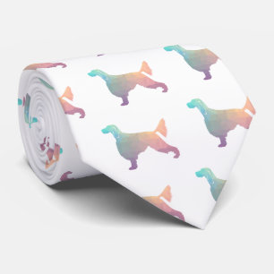 Gordon Setter Geometric Pattern Silhouette  Pastel Tie