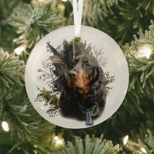 Gordon Setter  Glass Tree Decoration