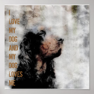 Gordon Setter Grunge Canvas Print