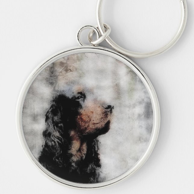 Gordon Setter Grunge Key Chain (Front)