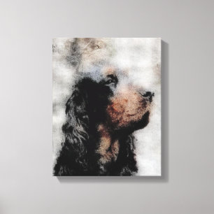 Gordon Setter Grunge Wrapped Canvas Print