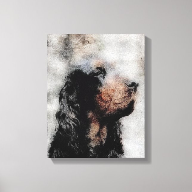 Gordon Setter Grunge Wrapped Canvas Print (Front)