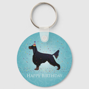 Gordon Setter Happy Birthday Design Key Ring