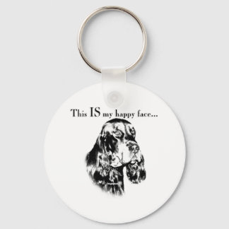 Gordon Setter Happy Face Key Ring