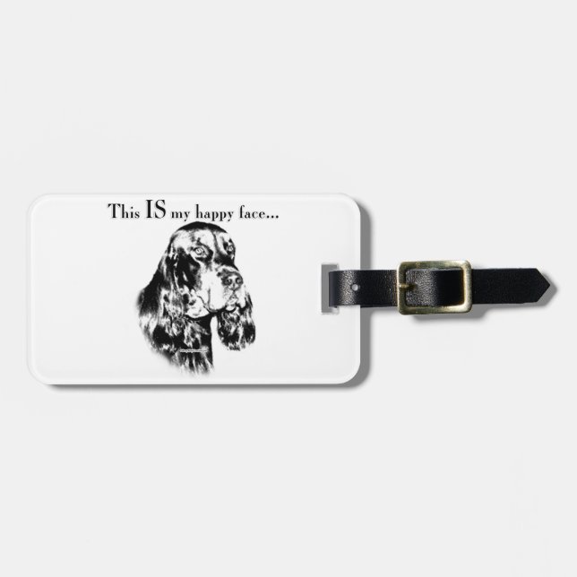 Gordon Setter Happy Face Luggage Tag (Front Horizontal)