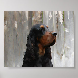 Gordon Setter Head Painting Canvas Print
