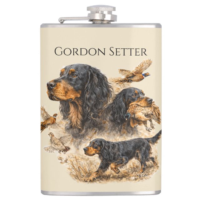 Gordon Setter Hip Flask (Front)