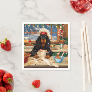 Gordon Setter Holiday Baking: Festive Christmas Napkin