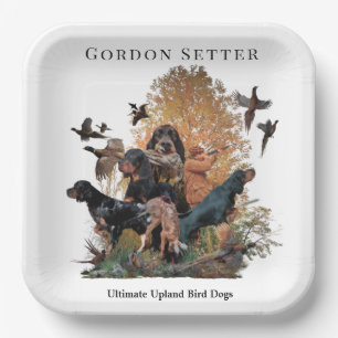 Gordon Setter,hunting season Paper Plate