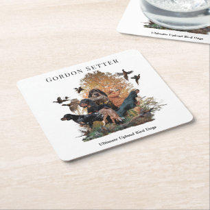 Gordon Setter,hunting season Square Paper Coaster
