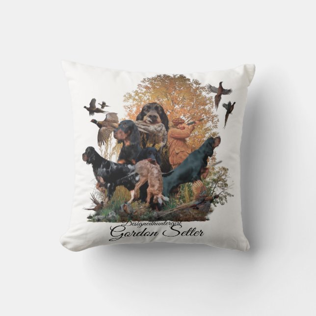 Gordon Setter, hunting season Wood Wall Art Coffee Cushion (Front)