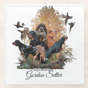 Gordon Setter, hunting season Wood Wall Art Coffee Glass Coaster