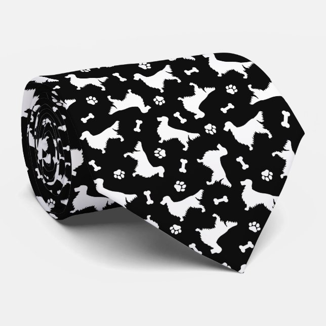 Gordon Setter Icon Pattern Neck Tie (Rolled)