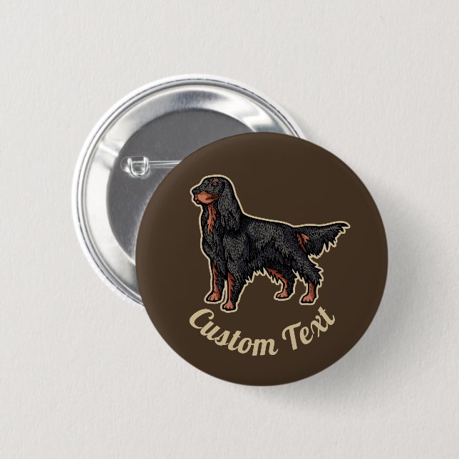 Gordon Setter Illustration Button (Front & Back)