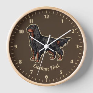 Gordon Setter Illustration Clock
