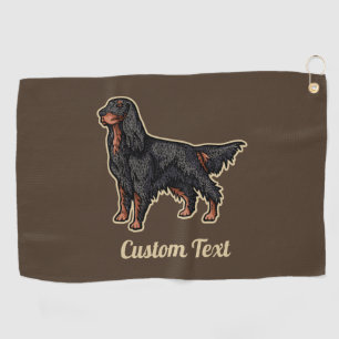 Gordon Setter Illustration Golf Towel