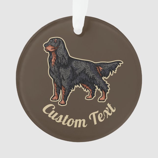 Gordon Setter Illustration Ornament (Front)