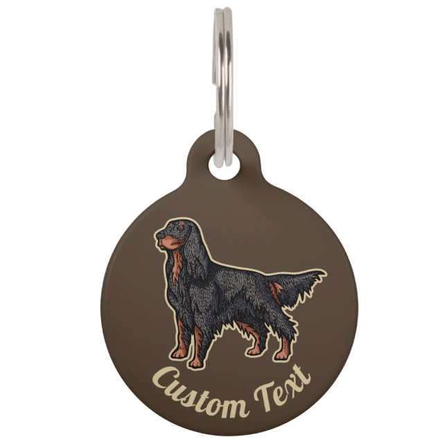 Gordon Setter Illustration Pet ID Tag (Front)