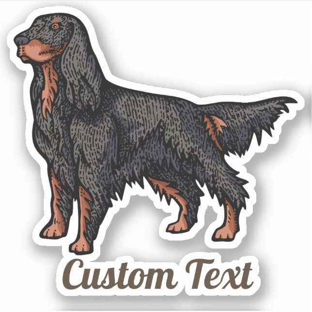 Gordon Setter Illustration Sticker (Front)