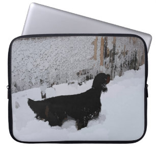 Gordon Setter in a Snowstorm Laptop Computer Sleev Sleeve